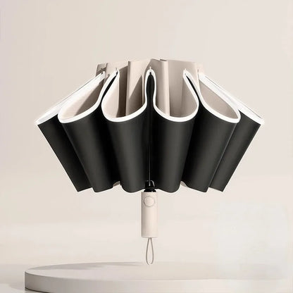 Men Women Umbrella  Fully Automatic Reverse Folding Umbrella with Windproof Reflective Stripe UV Umbrellas