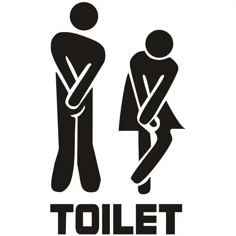 Creative Funny Toilet Wall/Door Stickers Bathroom Decoration Waterproof Decals Vinyl Wallpaper Poster Home Decor The Wall O E0O8 - Urbizia