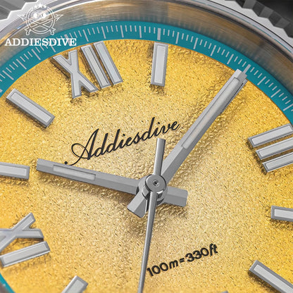 ADDIESDIVE Stainless Steel Quartz Watches For Men AD2535 reloj hombre Colorful Dial Watch Super Luminous Simple Wristwatches