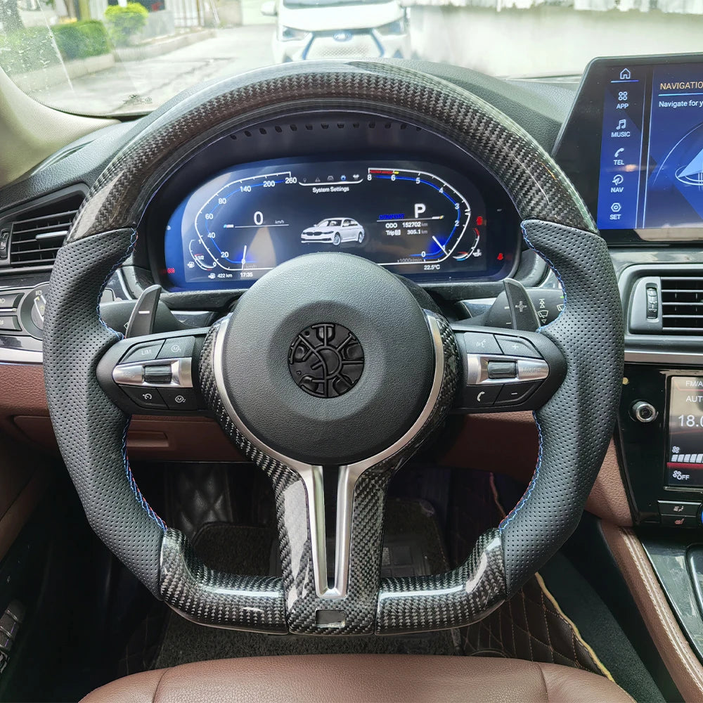 M Upgraded Steering Wheel Sport Carbon Fiber Parts For BMW F20 F23 F10 F12 F30 F32 F34 F45 F22 F39 F15 F25 M3 M5 E87 E70 E90 E84