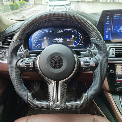 M Upgraded Steering Wheel Sport Carbon Fiber Parts For BMW F20 F23 F10 F12 F30 F32 F34 F45 F22 F39 F15 F25 M3 M5 E87 E70 E90 E84