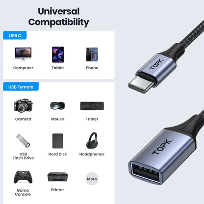 USB-C to USB 3.0 OTG Adapter Cable