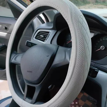 Universal 15 Inch PU Leather Steering Wheel Cover - Urbizia