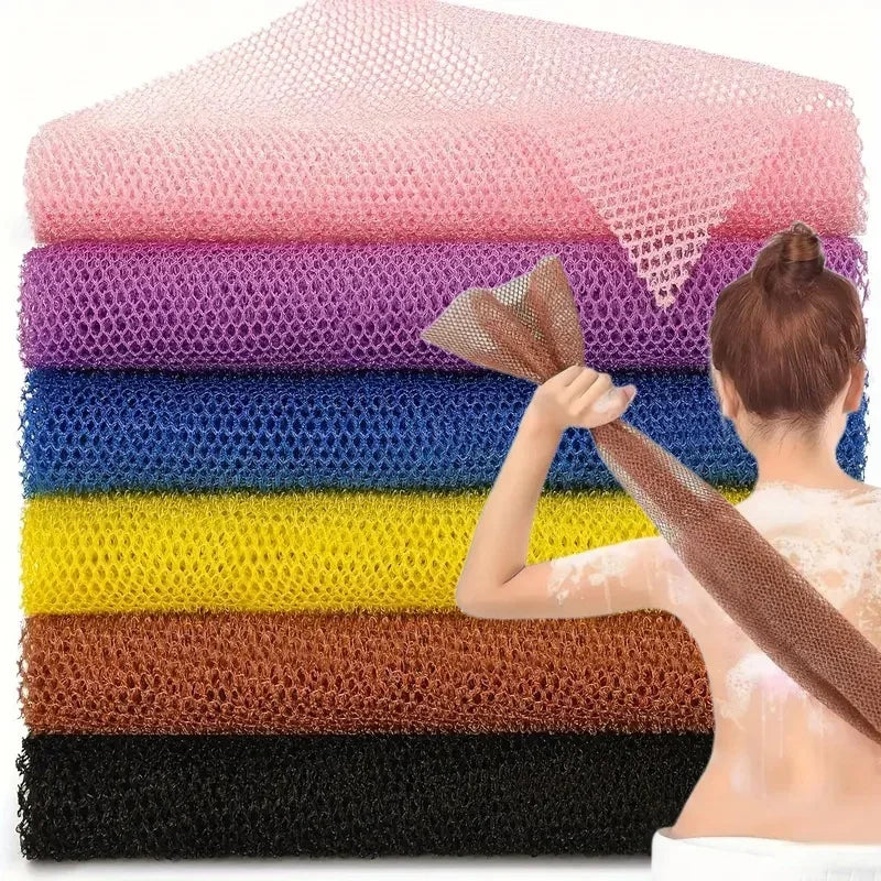 African Exfoliating Sponges Towel Mesh Bath Scrub Washcloth Double Side Wash Bath Loofah for Smooth Skin Back Shower Scrubb