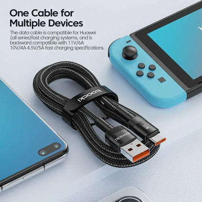 Toocki 6A USB To Type C Cable for Huawei Xiaomi PD 100W Fast Charging Charger USB C Data Cord Quick Charge for Samsung Oneplus - Urbizia