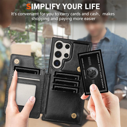 Wallet Magnetic Double Buckle RFID Blocking Card Slot Leather Case For Samsung Galaxy S26 Ultra S26 Plus Cover Bag Galaxy S26