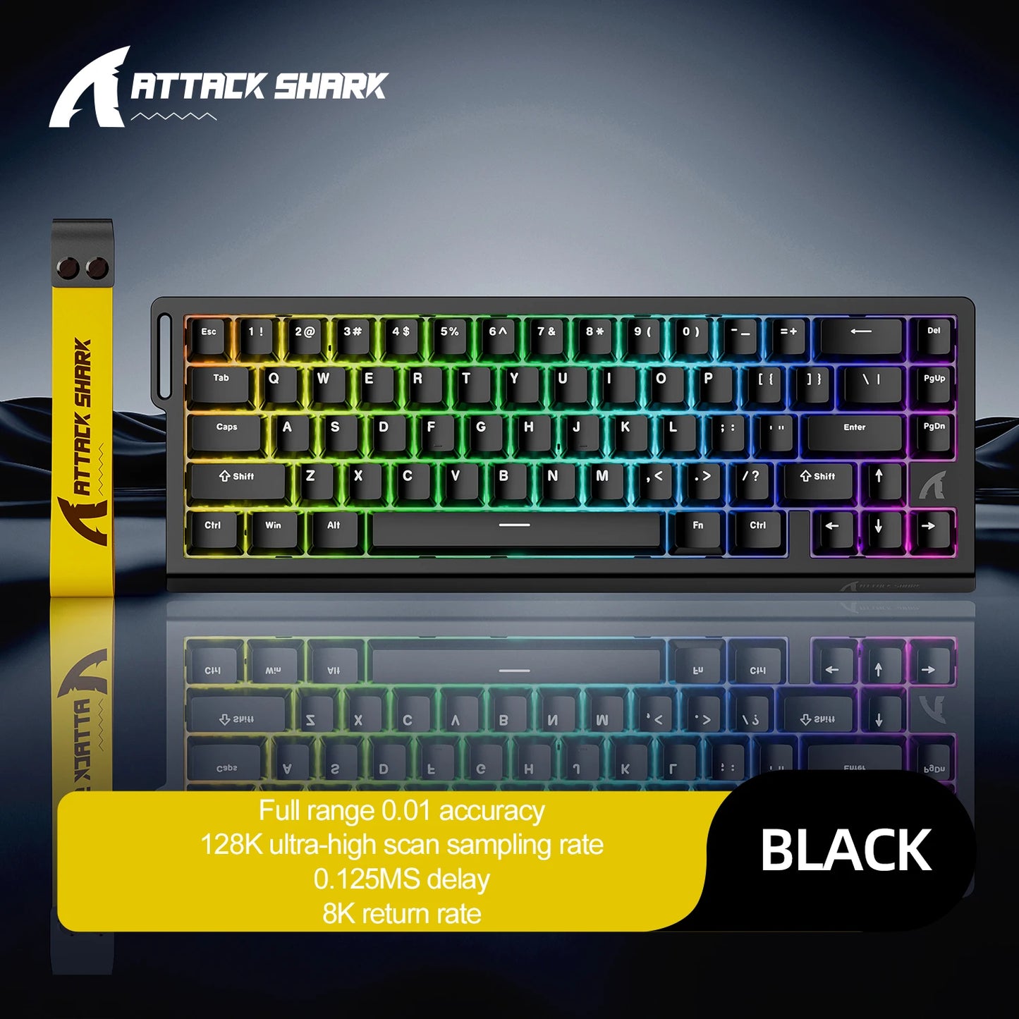 ATTACK SHARK X68HE Esports magnetic axis keyboard 8KHz return rate,total area 0.01mm,and 0.125ms rate class Ultra-low latency
