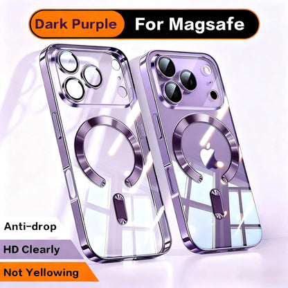 iPhone MagSafe Clear Case – Plating Soft TPU Magnetic Cover