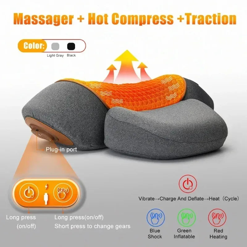 Electric Neck Massager Pillow Cervical Stretcher Heating - Urbizia
