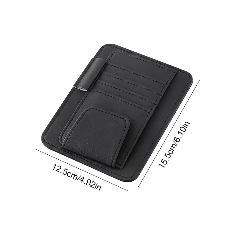 Car Sun Visor Organizer Multi-Pocket Business Card Storage Management Sunglasses Holder Visor Accessories Auto Interior - Urbizia