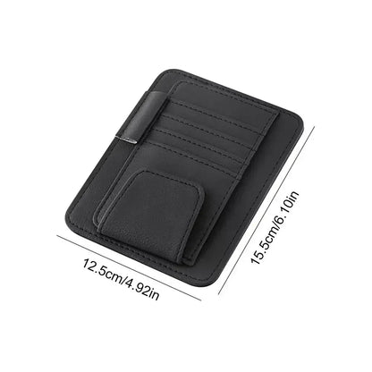 Car Sun Visor Organizer Multi-Pocket Business Card Storage Management Sunglasses Holder Visor Accessories Auto Interior - Urbizia