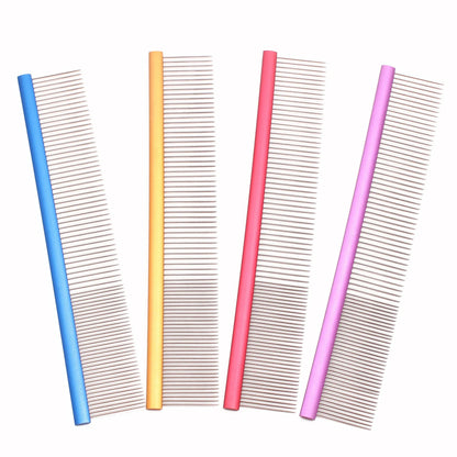Pet Grooming Combs Aluminum Alloy Brush For Dogs Boundary Knot Massage Tools Professional Salon Cat Hair Cleaning Crescent Combs - Urbizia