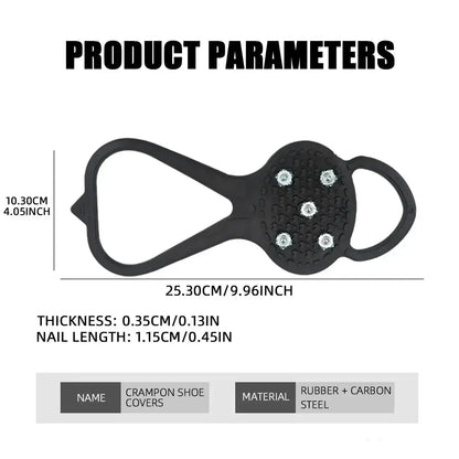 5‑Stud Anti‑Slip Ice Crampons Snow Grips For Shoes - Urbizia