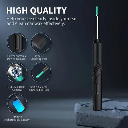 Visual Ear Wax Cleaner with Camera Wireless Otoscope Tool