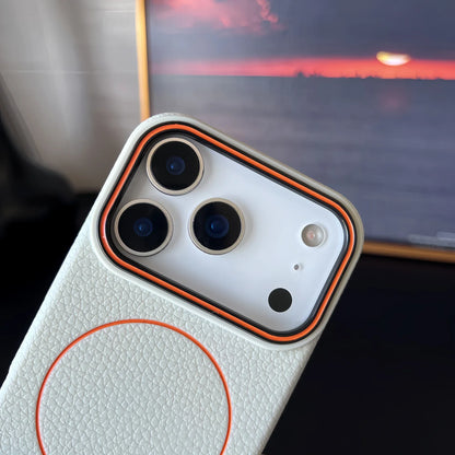 Litchi Pattern For Magsafe Leather Texture Phone Case For iPhone 17 16 15 14 13 12 11 Pro Max Air Plus Magnetic Shockproof Cover