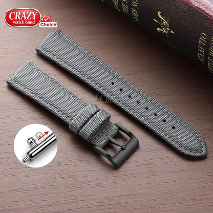 20mm 22mm Waterproof Sailcloth Watch Strap Two-Sided Nylon Watchband Quick Release Band Universal Sport Belt for Men Bracelet
