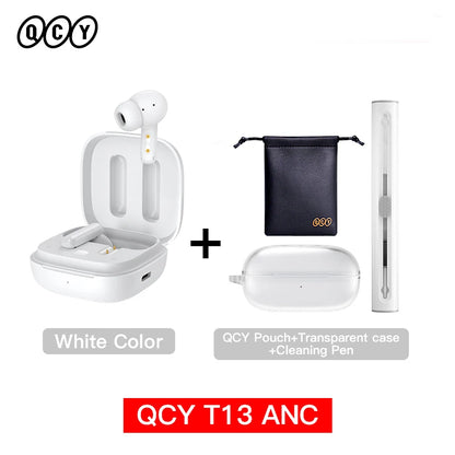 QCY T13 ANC Wireless Earphones Bluetooth 5.3 TWS ANC Noise Cancellation Headphone 4 Mics ENC Headset In-Ear Handfree Earbuds
