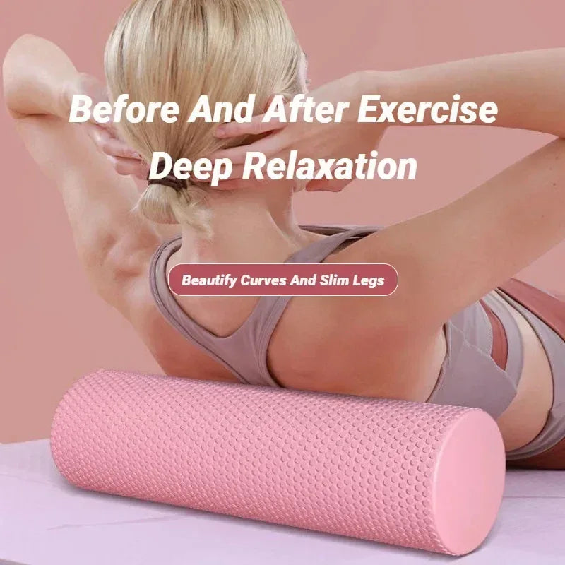 Hexagonal Yoga Roller: Round EVA Foam Cylinder for Pilates & Enhanced Home Workouts (Diameter 9.5cm, Length 29.7cm) - Urbizia