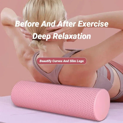 Hexagonal Yoga Roller: Round EVA Foam Cylinder for Pilates & Enhanced Home Workouts (Diameter 9.5cm, Length 29.7cm) - Urbizia