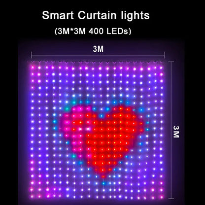 LED Smart Curtain Lights – App-Controlled RGB Fairy Lights with DIY Music Display