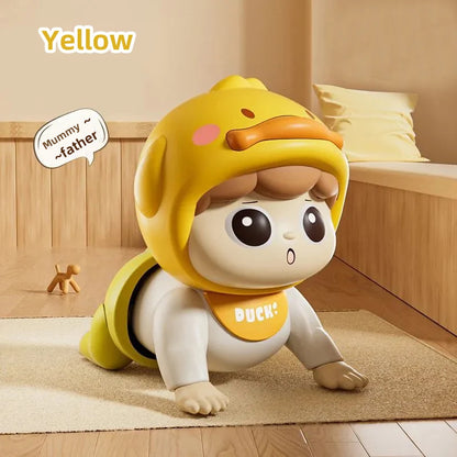 Music Crawling doll baby Toy, 0-1 Year Old, Learning Crawling Guidance and Head-Lifting Training soothing Toy, Children's Day Gi