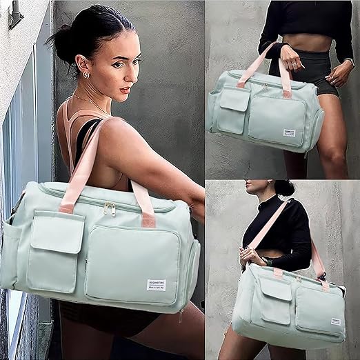 Small Gym Bag for Women – Travel Duffle with Shoe Compartment - Urbizia