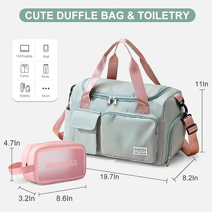 Small Gym Bag for Women – Travel Duffle with Shoe Compartment - Urbizia