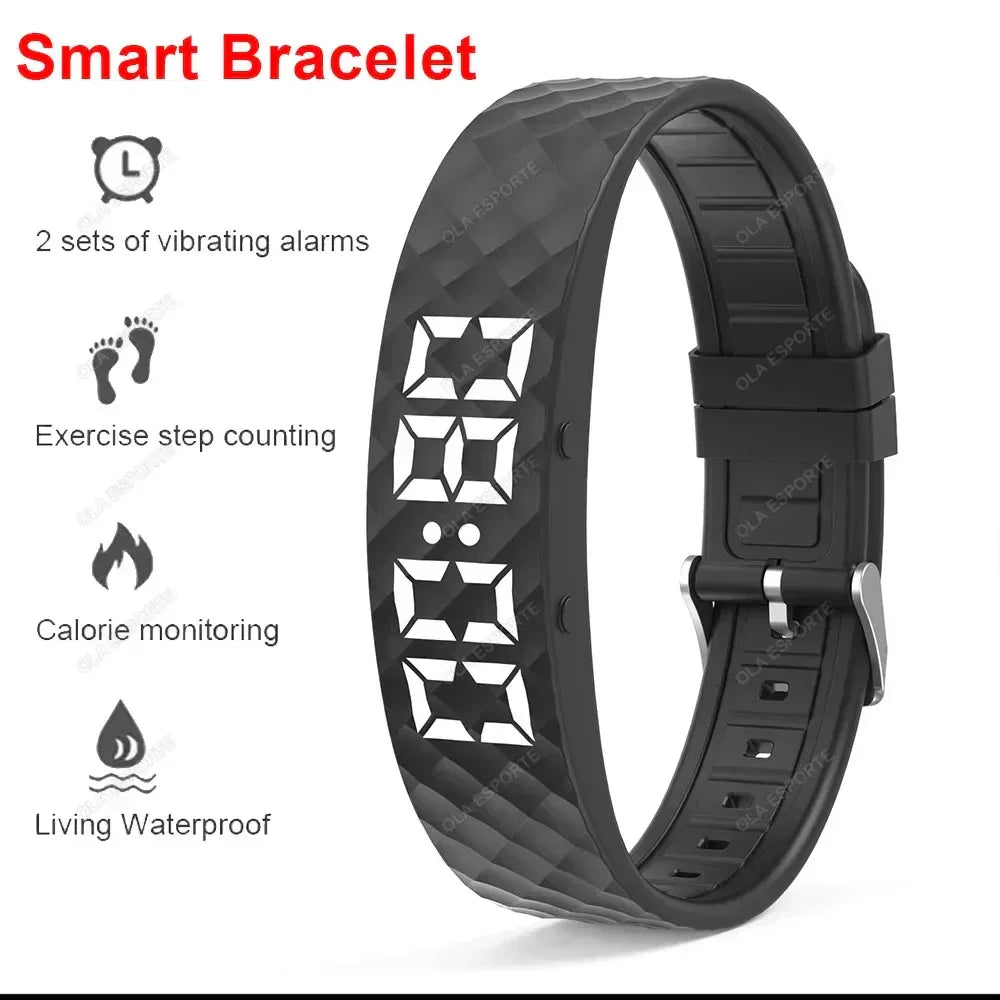 Smart Bracelet LED Digital Waterproof Smart Clock Smartband With running pedometer Monitor Smart Band Vibration Alarm Reminder - Urbizia