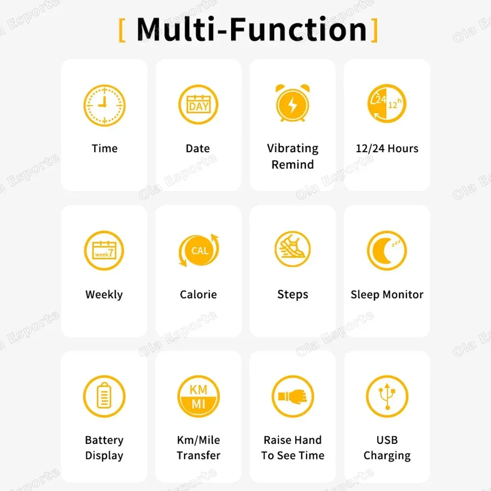 Smart Bracelet LED Digital Waterproof Smart Clock Smartband With running pedometer Monitor Smart Band Vibration Alarm Reminder - Urbizia