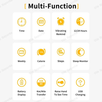 Smart Bracelet LED Digital Waterproof Smart Clock Smartband With running pedometer Monitor Smart Band Vibration Alarm Reminder - Urbizia
