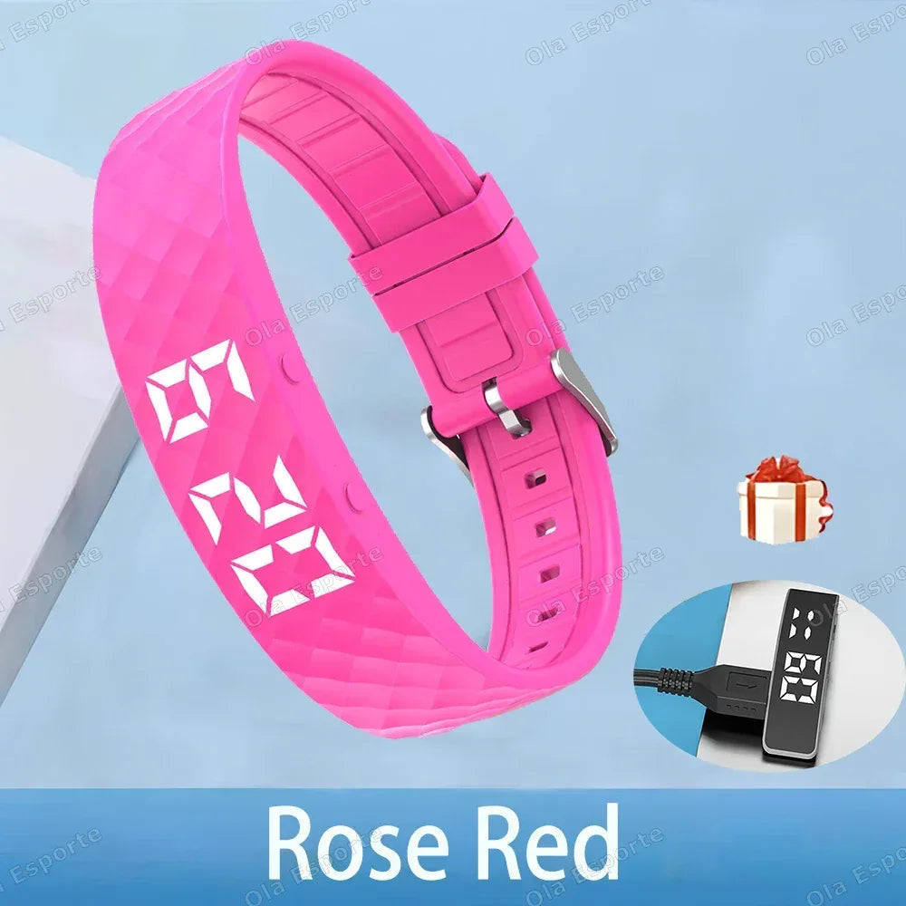 Smart Bracelet LED Digital Waterproof Smart Clock Smartband With running pedometer Monitor Smart Band Vibration Alarm Reminder - Urbizia