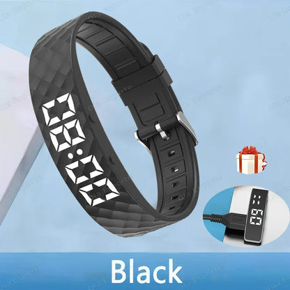 Smart Bracelet LED Digital Waterproof Smart Clock Smartband With running pedometer Monitor Smart Band Vibration Alarm Reminder - Urbizia