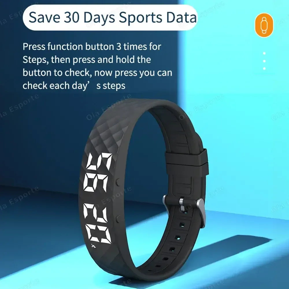 Smart Bracelet LED Digital Waterproof Smart Clock Smartband With running pedometer Monitor Smart Band Vibration Alarm Reminder - Urbizia