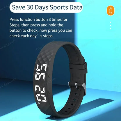 Smart Bracelet LED Digital Waterproof Smart Clock Smartband With running pedometer Monitor Smart Band Vibration Alarm Reminder - Urbizia