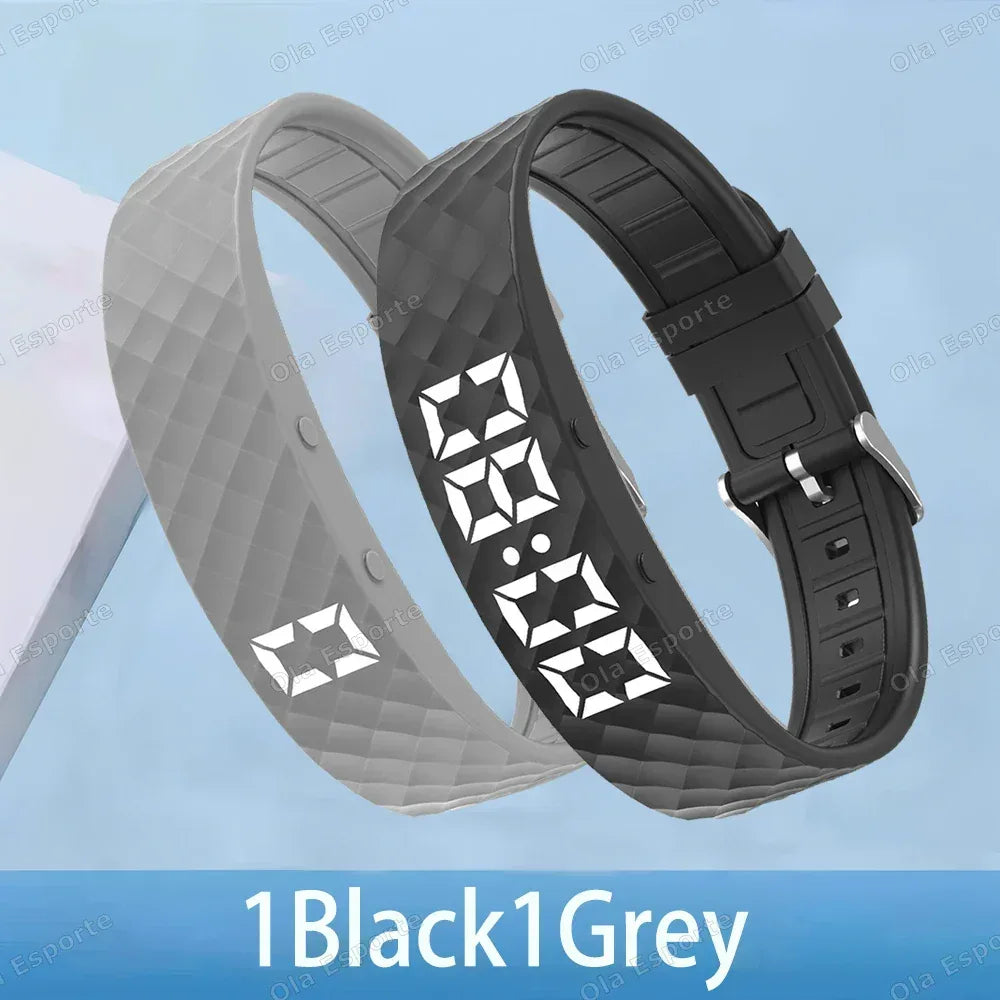 Smart Bracelet LED Digital Waterproof Smart Clock Smartband With running pedometer Monitor Smart Band Vibration Alarm Reminder - Urbizia