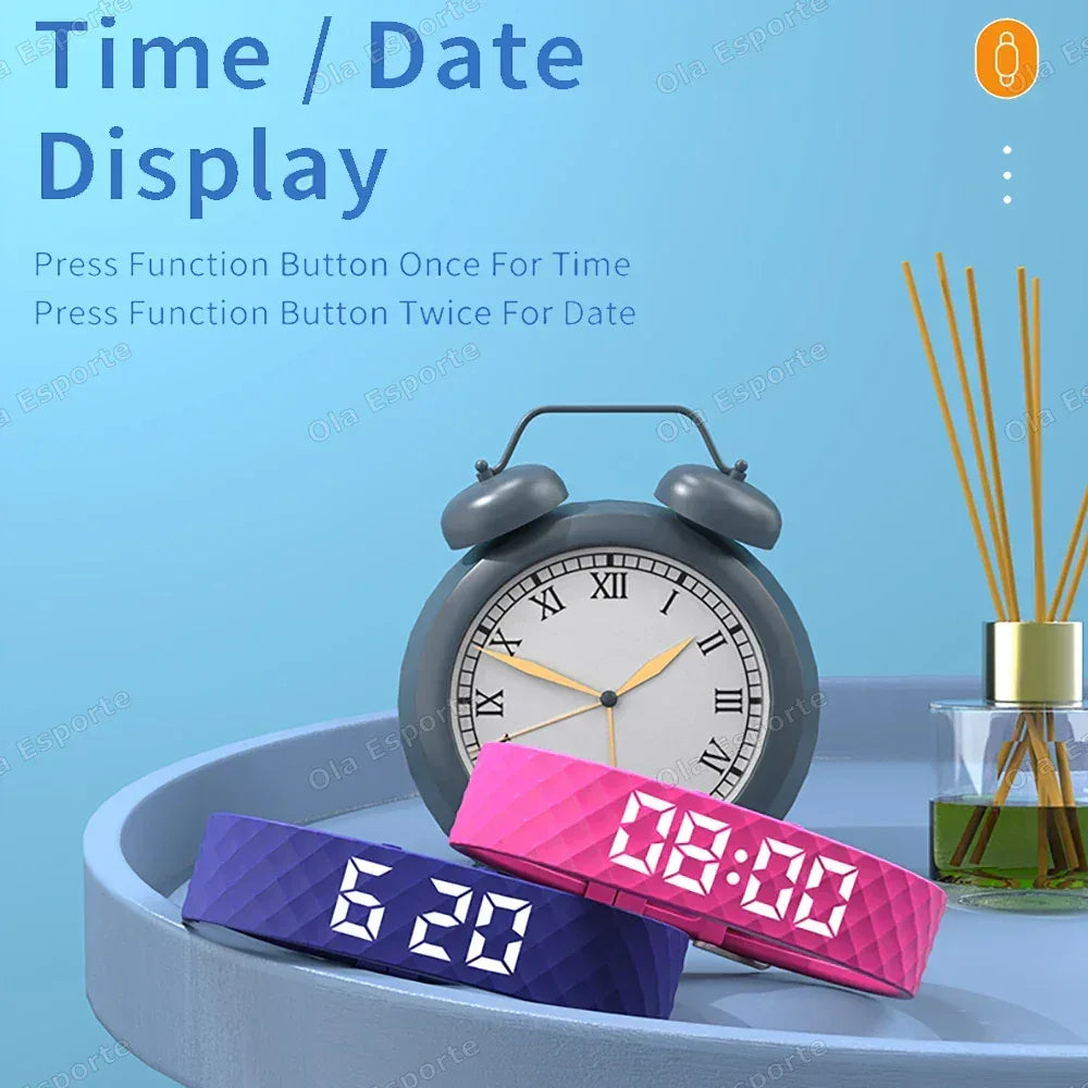 Smart Bracelet LED Digital Waterproof Smart Clock Smartband With running pedometer Monitor Smart Band Vibration Alarm Reminder - Urbizia