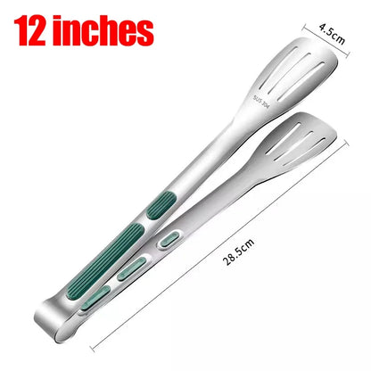 Stainless Steel Food Tongs – Non-Slip BBQ, Salad & Cooking Clip