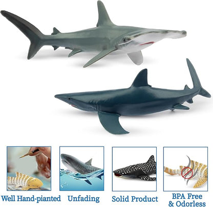 Toymany 6PC Realistic Shark Figurines – Ocean Animal Toys for Kids - Urbizia