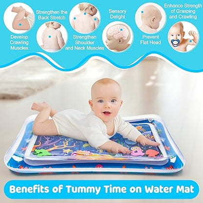 Tummy Time Water Mat – Inflatable Baby Play Mat for 3–12 Months - Urbizia