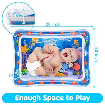 Tummy Time Water Mat – Inflatable Baby Play Mat for 3–12 Months - Urbizia