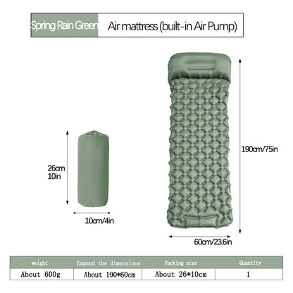 Ultralight Sleeping Pad – Built-in Pump Air Mattress