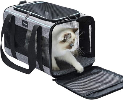 Vceoa Soft-Sided Pet Carrier – Cat & Dog Travel Bag for Pets up to 16 lbs, 17.5 x 11 x 11 in - Urbizia