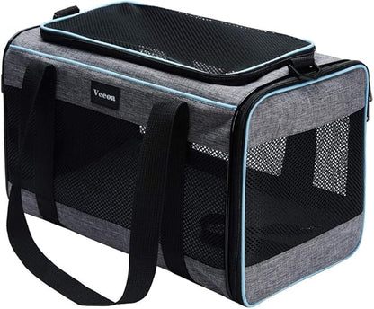 Vceoa Soft-Sided Pet Carrier – Cat & Dog Travel Bag for Pets up to 16 lbs, 17.5 x 11 x 11 in - Urbizia
