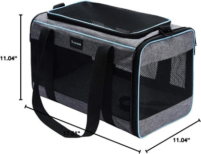 Vceoa Soft-Sided Pet Carrier – Cat & Dog Travel Bag for Pets up to 16 lbs, 17.5 x 11 x 11 in - Urbizia