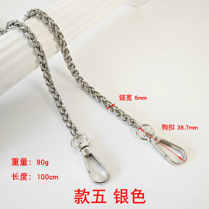 Metal Chain Bag Strap with Woven Shoulder Strap for DIY