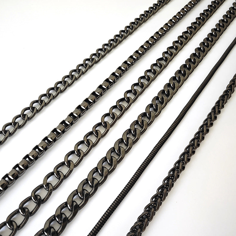 Metal Chain Bag Strap with Woven Shoulder Strap for DIY