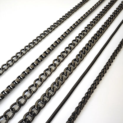 Metal Chain Bag Strap with Woven Shoulder Strap for DIY