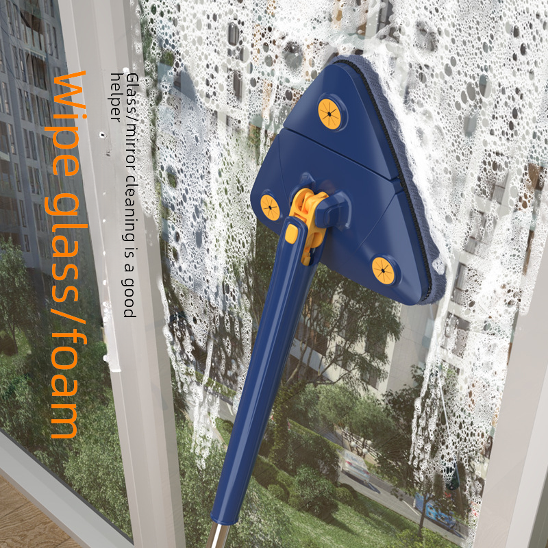 Triangular Spin Mop with No-Hand Washing Feature