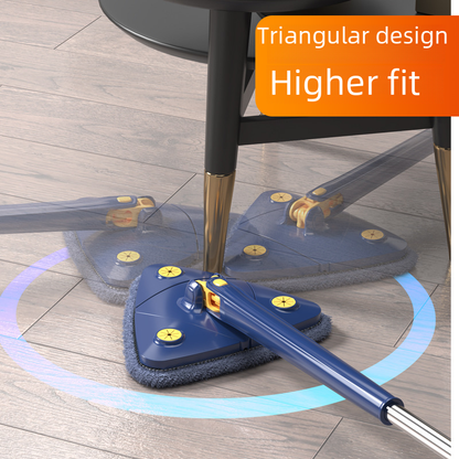 Triangular Spin Mop with No-Hand Washing Feature