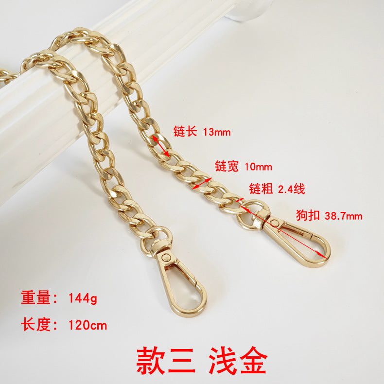 Metal Chain Bag Strap with Woven Shoulder Strap for DIY